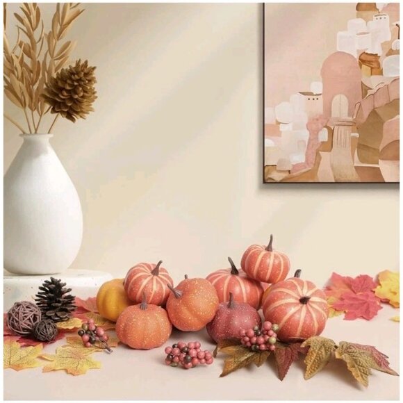 Artgar Pumpkin Decor - 15 PCS Pumpkins Harvest Decoration Set, Realistic Fake - Picture 5 of 5